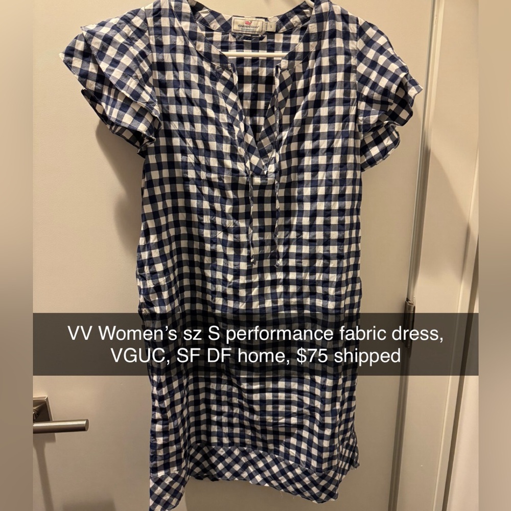 Vineyard Vines Ladies Knee-Length Checkered Performance Dress 👗🐳